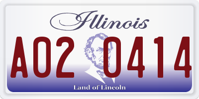 IL license plate A020414