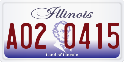 IL license plate A020415