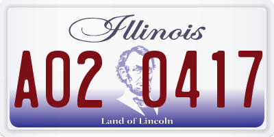 IL license plate A020417