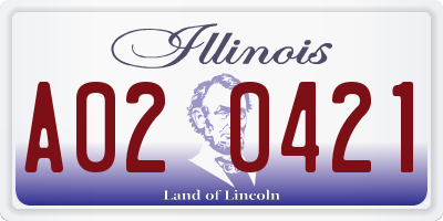 IL license plate A020421