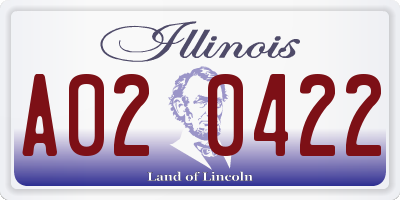 IL license plate A020422