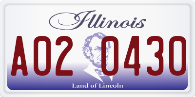 IL license plate A020430