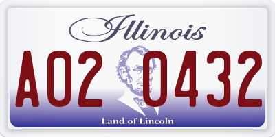 IL license plate A020432