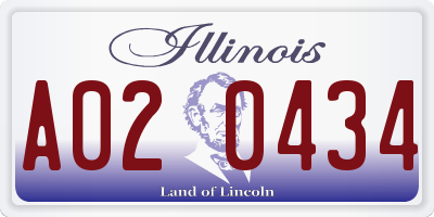 IL license plate A020434