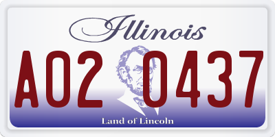 IL license plate A020437