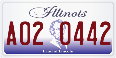 IL license plate A020442