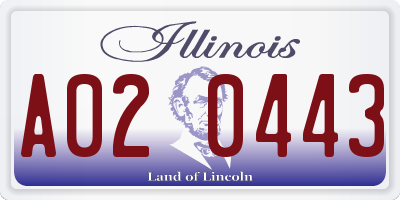 IL license plate A020443