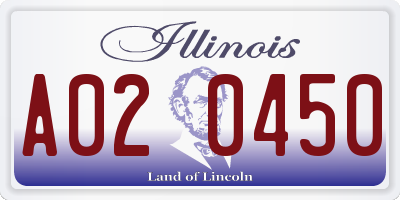 IL license plate A020450