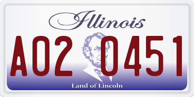 IL license plate A020451