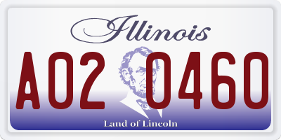 IL license plate A020460