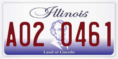 IL license plate A020461