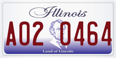 IL license plate A020464