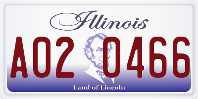 IL license plate A020466