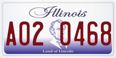 IL license plate A020468