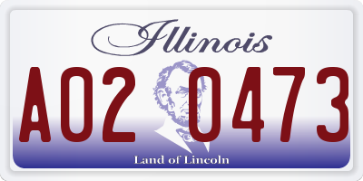 IL license plate A020473