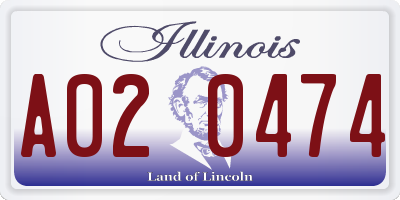 IL license plate A020474