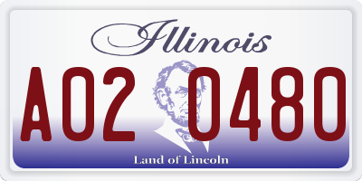 IL license plate A020480