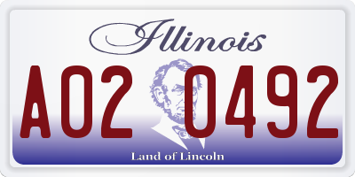 IL license plate A020492