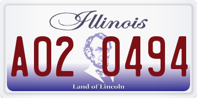 IL license plate A020494
