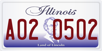 IL license plate A020502