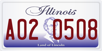 IL license plate A020508