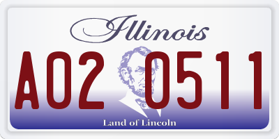 IL license plate A020511