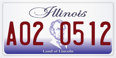 IL license plate A020512