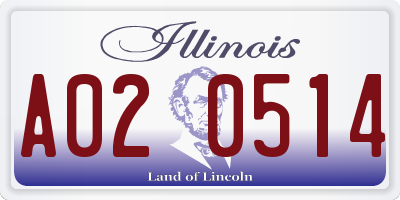 IL license plate A020514