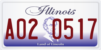 IL license plate A020517