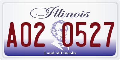 IL license plate A020527