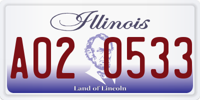 IL license plate A020533
