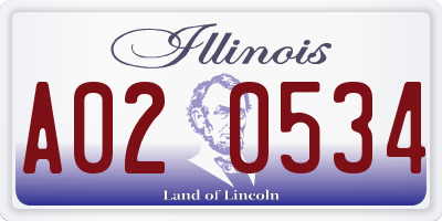 IL license plate A020534