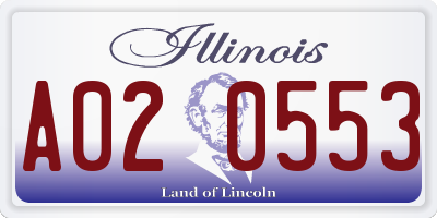IL license plate A020553