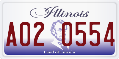 IL license plate A020554