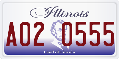 IL license plate A020555