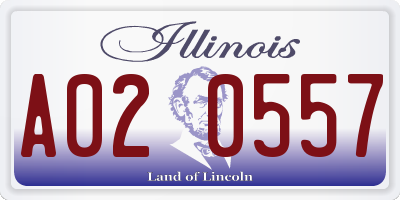 IL license plate A020557