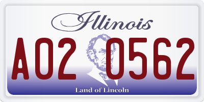 IL license plate A020562