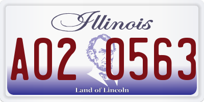 IL license plate A020563
