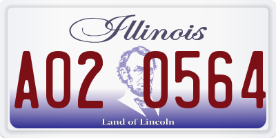 IL license plate A020564