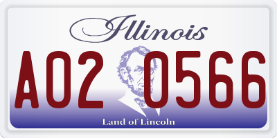 IL license plate A020566