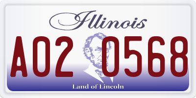 IL license plate A020568