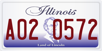 IL license plate A020572