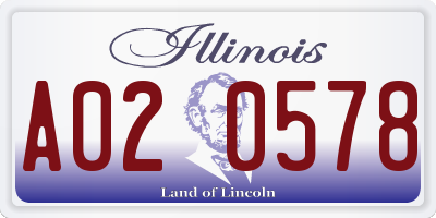 IL license plate A020578