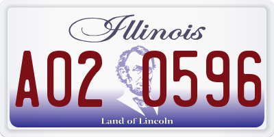 IL license plate A020596