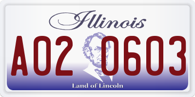 IL license plate A020603