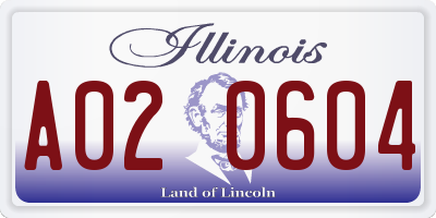 IL license plate A020604