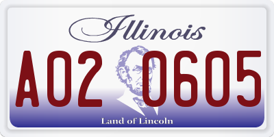 IL license plate A020605