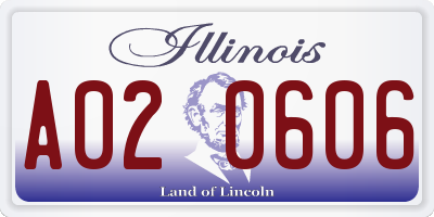 IL license plate A020606