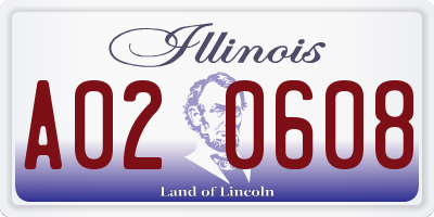 IL license plate A020608