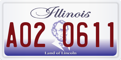IL license plate A020611